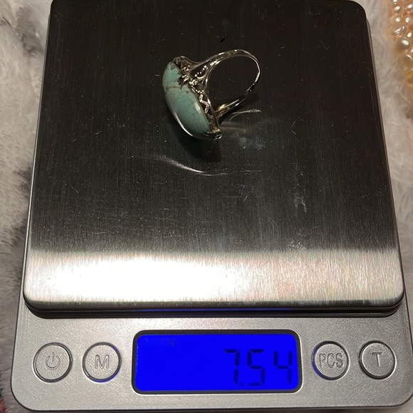 18k white gold turquoise ring - Picture 8 of 8